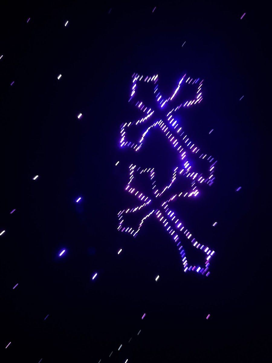 Custom cross design worked in fibre optics