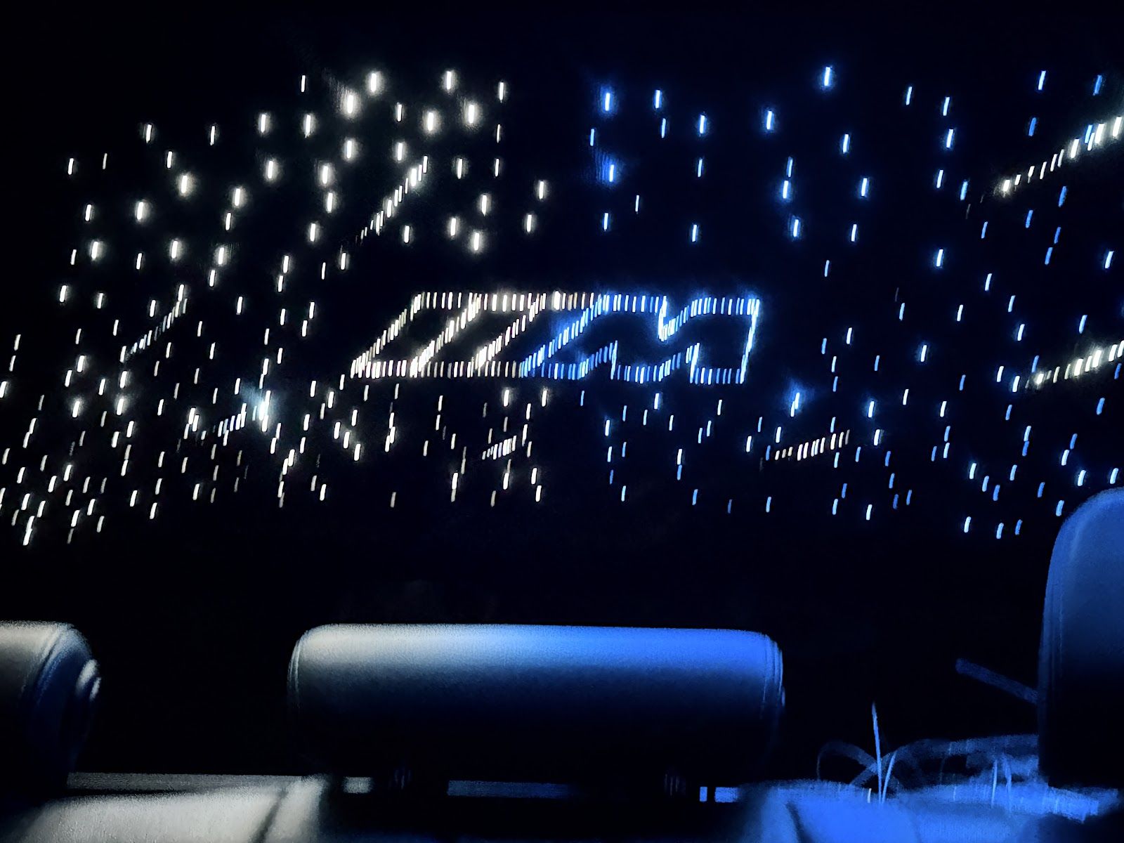 BMW M motif in fibre-optic stars seen from the seat
