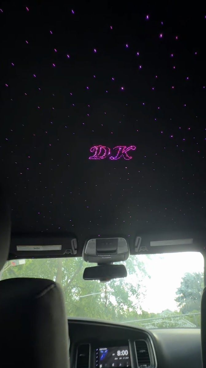 Custom DK monogram picked out in fiber-optic stars